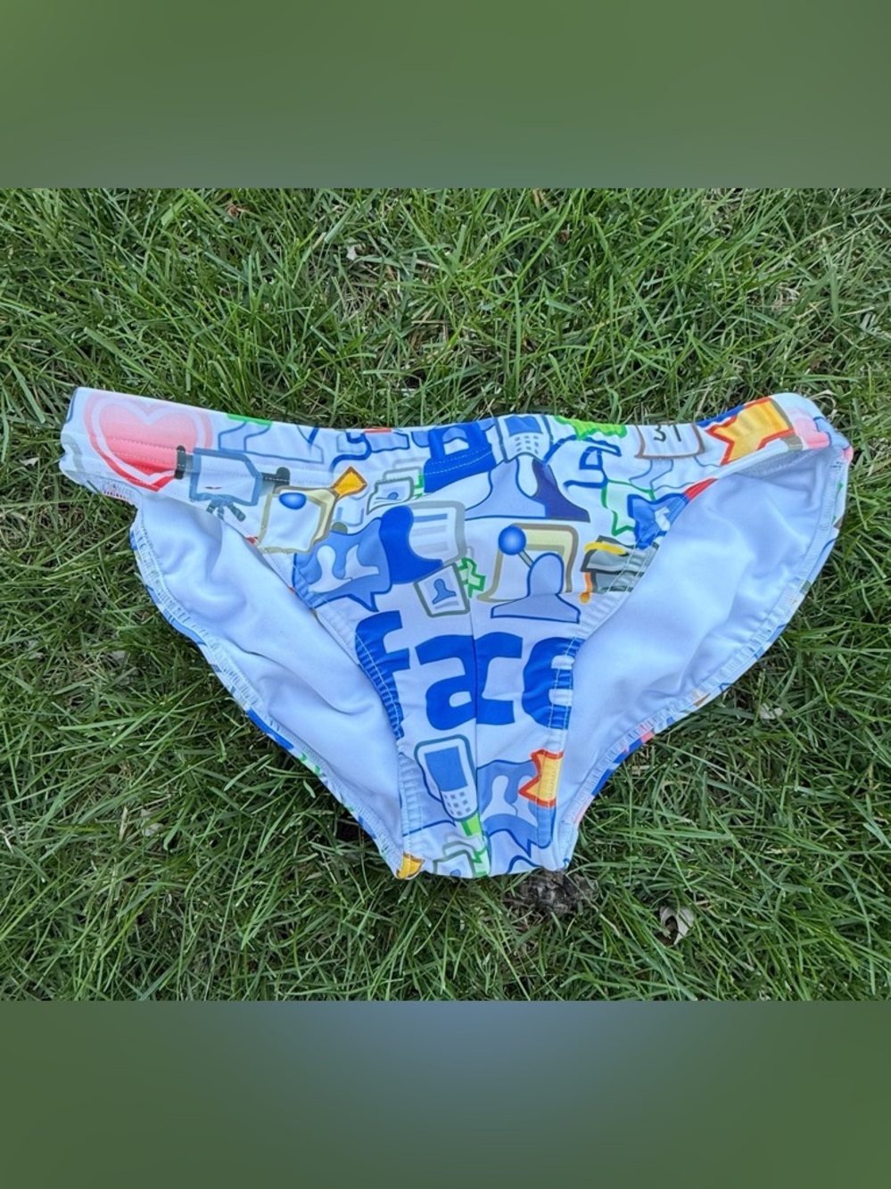 SAMPLE/Men's Blue Multi-Icon Swim Briefs